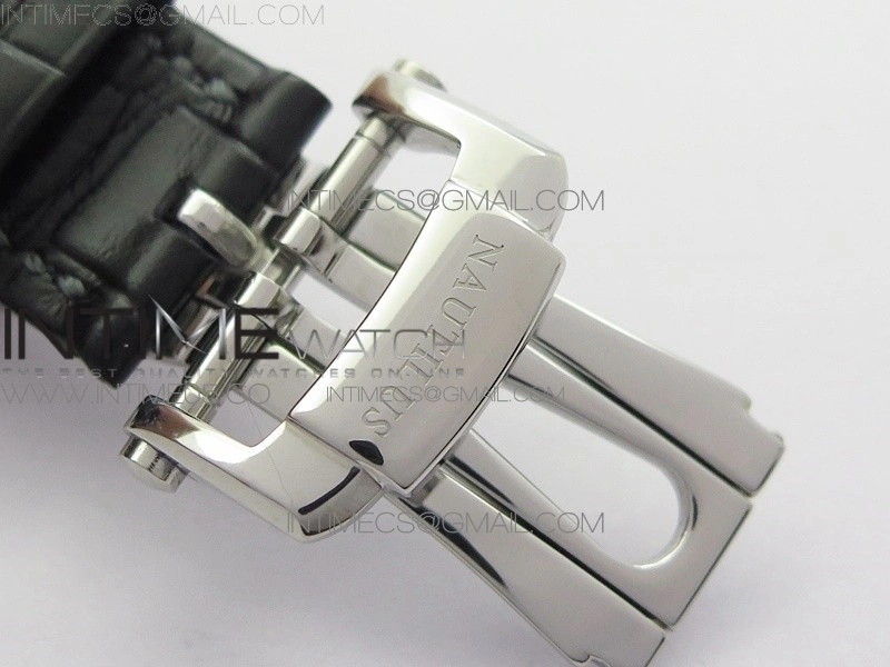 NAUTILUS 5726 SS GRF 1:1 BEST EDITION GRAY DIAL WORKING ANNUAL CALENDARON BLACK LEATHER STARP A.324 V2